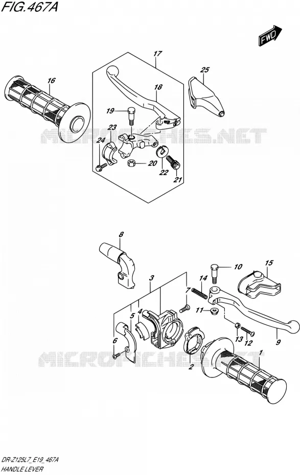 HANDGRIPS - LEVERS  Suzuki MOTO 125 DR-Z 2017  DR-Z125 L7 (E19)