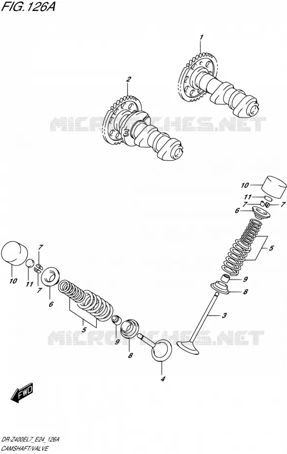 CAMSHAFT - VALVES Suzuki MOTO 400 DR-Z 2017  DR-Z400E L7 (E24)