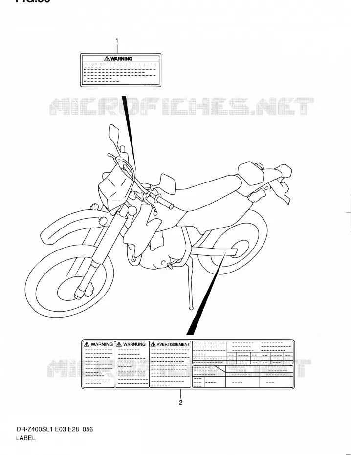 LABEL (DR-Z400SL1 E28) Suzuki MOTO 400 DR-Z 2011  DR-Z400S L1 (E03,E28,E33)