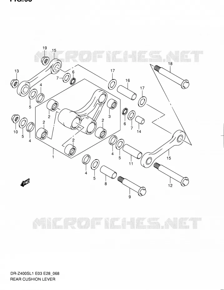 SHOCK ABSORBER LINKAGE Suzuki MOTO 400 DR-Z 2011  DR-Z400S L1 (E03,E28,E33)