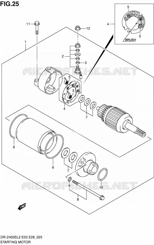 STARTER MOTOR Suzuki MOTO 400 DR-Z 2012  DR-Z400S L2 (E03,E28,E33)