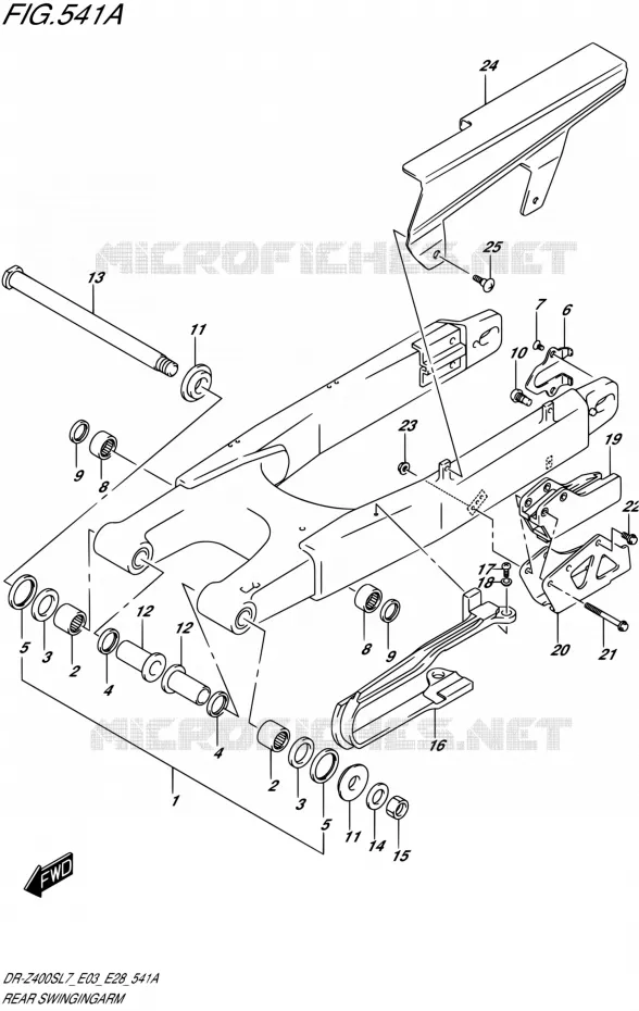 SWINGARM Suzuki MOTO 400 DR-Z 2017  DR-Z400S L7 (E03,E28,E33)