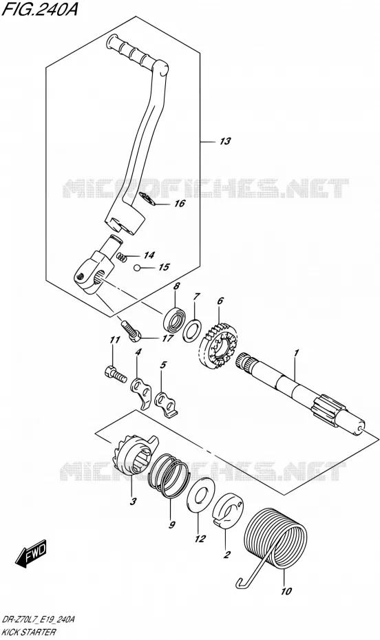 KICK STARTER Suzuki MOTO 70 DR-Z 2017  DR-Z70 L7 (E19)