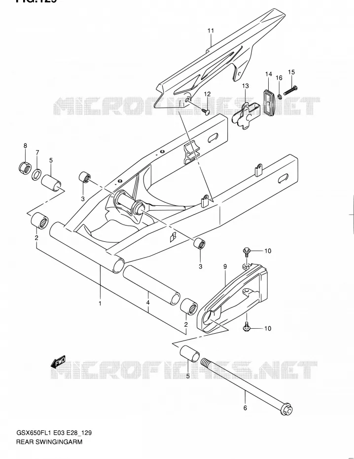 SWINGARM Suzuki MOTO 650 GSX-F 2011  GSX650F L1 (E03,E28,E33)