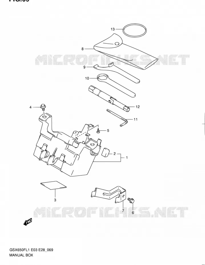 TOOL BOX Suzuki MOTO 650 GSX-F 2011  GSX650F L1 (E03,E28,E33)
