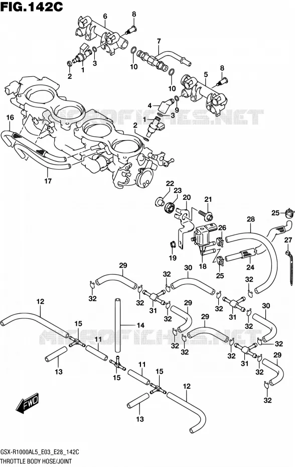 THROTTLE BODY (GSX-R1000AL5 E33) Suzuki MOTO 1000 GSX-R 2015  GSX-R1000A L5 (E03,E28,E33)