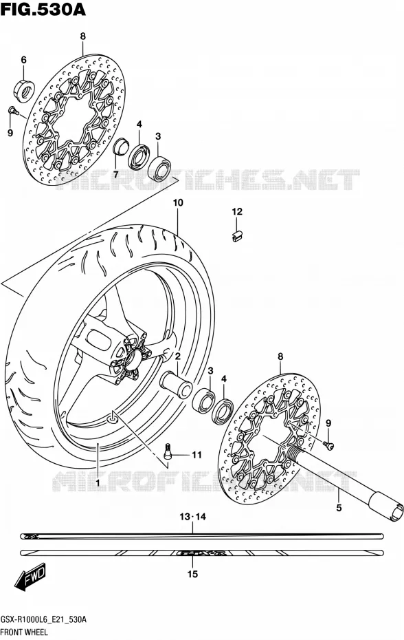 FRONT WHEEL (GSX-R1000L6 E21) Suzuki MOTO 1000 GSX-R 2016  GSX-R1000A L6 (E21)