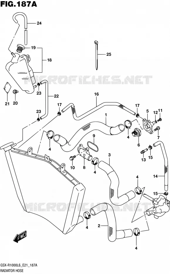 RADIATOR HOSE Suzuki MOTO 1000 GSX-R 2016  GSX-R1000A L6 (E21)