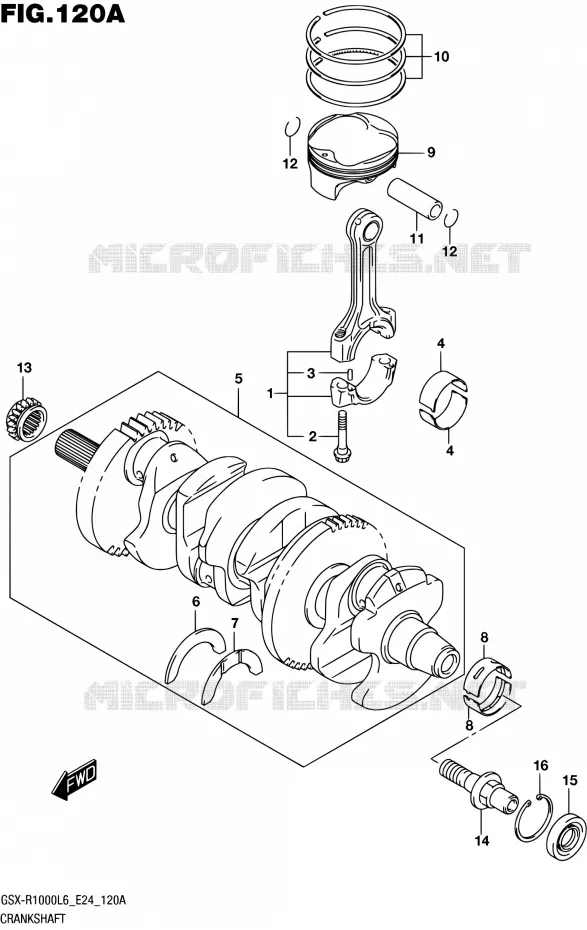 CRANKSHAFT Suzuki MOTO 1000 GSX-R 2016  GSX-R1000A L6 (E24)