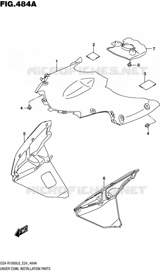 FAIRING INSTALLATION PARTS Suzuki MOTO 1000 GSX-R 2016  GSX-R1000A L6 (E24)