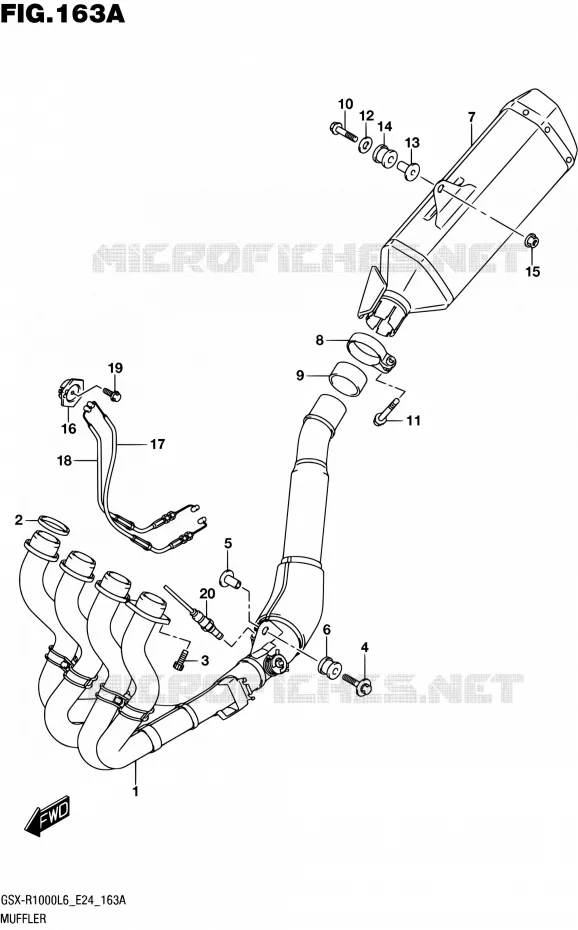 MUFFLER Suzuki MOTO 1000 GSX-R 2016  GSX-R1000A L6 (E24)