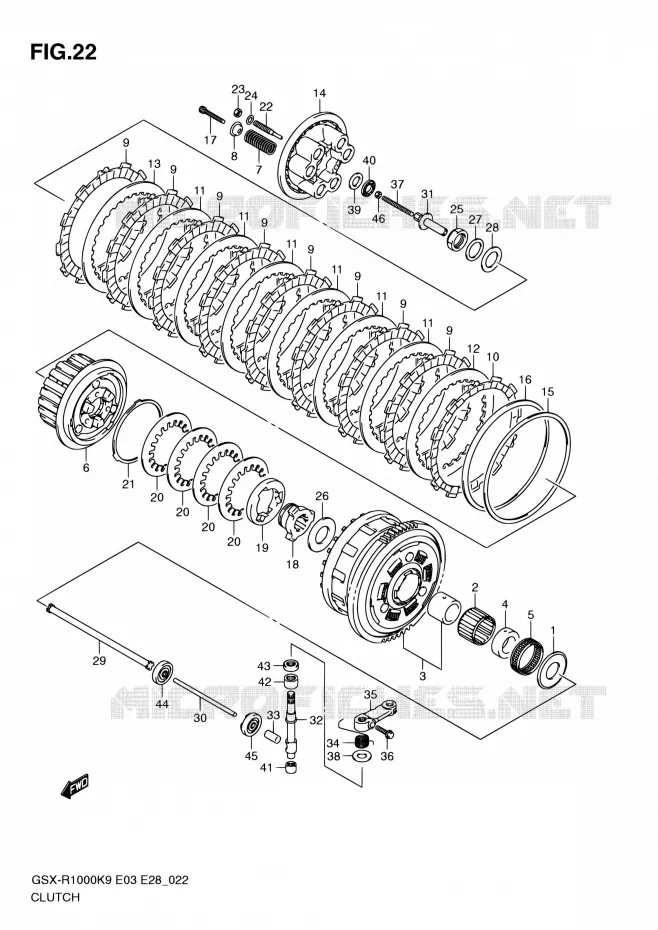 CLUTCH Suzuki MOTO 1000 GSX-R 2010  GSX-R1000 L0/GSX-R1000Z L0 (E03,E28,E33)