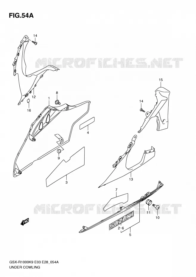 LOWER FAIRING (MODEL L0) Suzuki MOTO 1000 GSX-R 2010  GSX-R1000 L0/GSX-R1000Z L0 (E03,E28,E33)