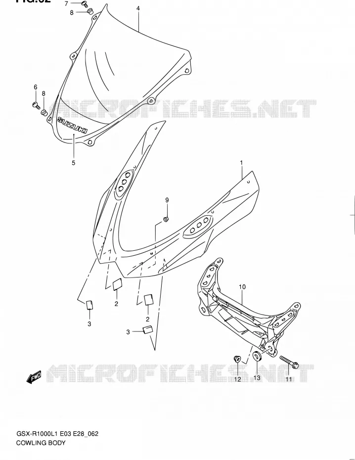 FAIRING - LABELS Suzuki MOTO 1000 GSX-R 2011  GSX-R1000 L1 (E03,E28,E33)