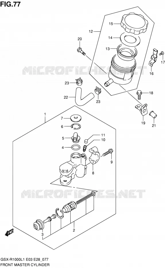 FRONT MASTER CYLINDER Suzuki MOTO 1000 GSX-R 2011  GSX-R1000 L1 (E03,E28,E33)