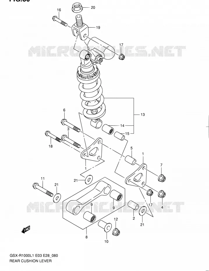SHOCK ABSORBER LINKAGE (GSX-R1000L1 E03) Suzuki MOTO 1000 GSX-R 2011  GSX-R1000 L1 (E03,E28,E33)