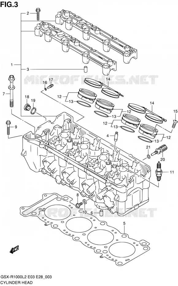 CYLINDER HEAD Suzuki MOTO 1000 GSX-R 2012  GSX-R1000 L2 (E03,E28,E33)