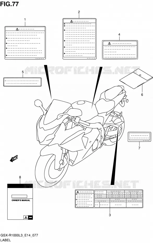 LABEL (GSX-R1000L3 E14) Suzuki MOTO 1000 GSX-R 2013  GSX-R1000 L3/GSX-R1000Z L3 (E14)