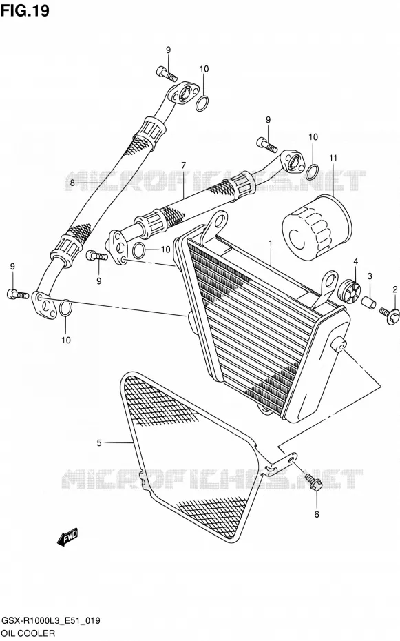 OIL COOLER Suzuki MOTO 1000 GSX-R 2013  GSX-R1000 L3/GSX-R1000Z L3 (E51)
