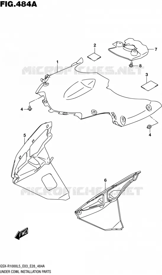 FAIRING INSTALLATION PARTS Suzuki MOTO 1000 GSX-R 2015  GSX-R1000 L5 (E03,E28,E33)