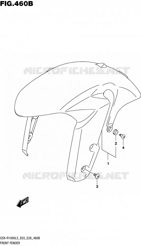 FRONT FENDER (GSX-R1000L5 E28) Suzuki MOTO 1000 GSX-R 2015  GSX-R1000 L5 (E03,E28,E33)