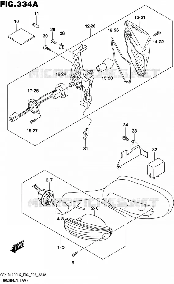 INDICATORS Suzuki MOTO 1000 GSX-R 2015  GSX-R1000 L5 (E03,E28,E33)