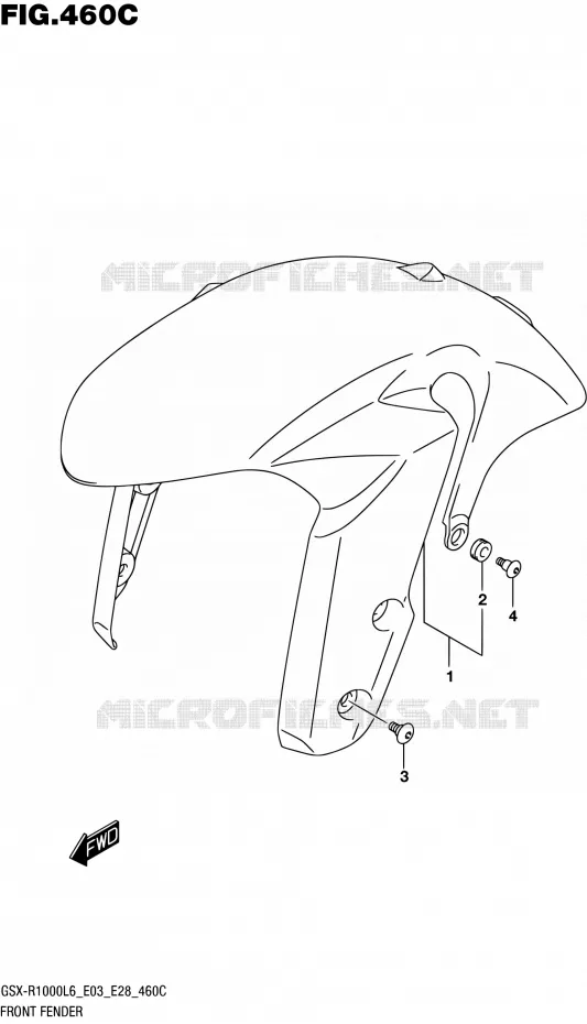 FRONT FENDER (GSX-R1000L6 E33) Suzuki MOTO 1000 GSX-R 2016  GSX-R1000 L6 (E03,E28,E33)
