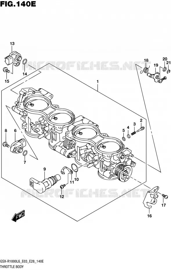 THROTTLE BODY (GSX-R1000AL6 E33) Suzuki MOTO 1000 GSX-R 2016  GSX-R1000 L6 (E03,E28,E33)
