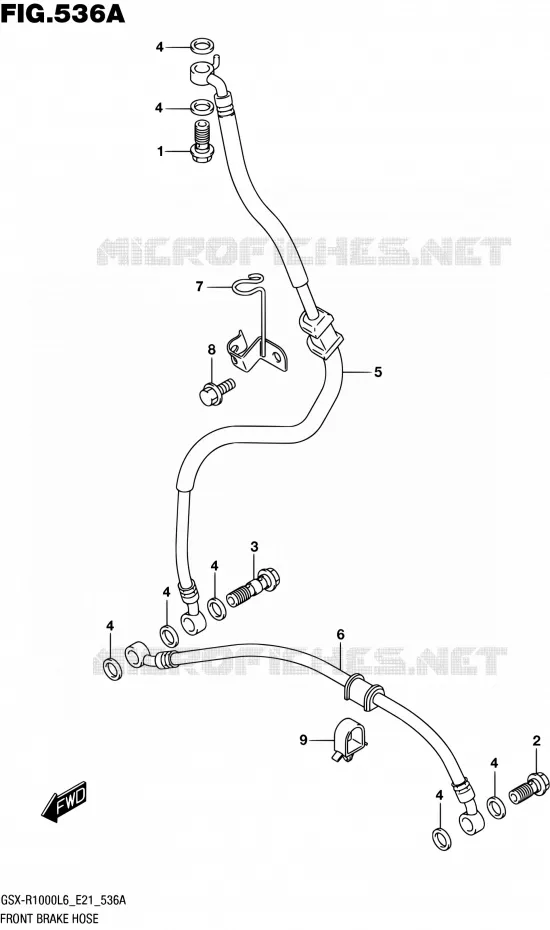 FRONT BRAKE HOSE (GSX-R1000L6 E21) Suzuki MOTO 1000 GSX-R 2016  GSX-R1000UF L6 (E21)