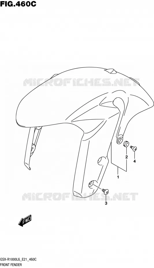 FRONT FENDER (GSX-R1000UFL6 E21) Suzuki MOTO 1000 GSX-R 2016  GSX-R1000UF L6 (E21)