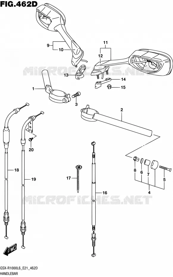 HANDLEBAR (GSX-R1000AUFL6 E21) Suzuki MOTO 1000 GSX-R 2016  GSX-R1000UF L6 (E21)