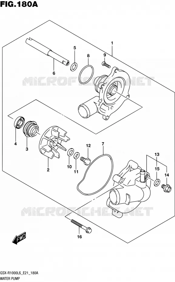 WATER PUMP Suzuki MOTO 1000 GSX-R 2016  GSX-R1000UF L6 (E21)