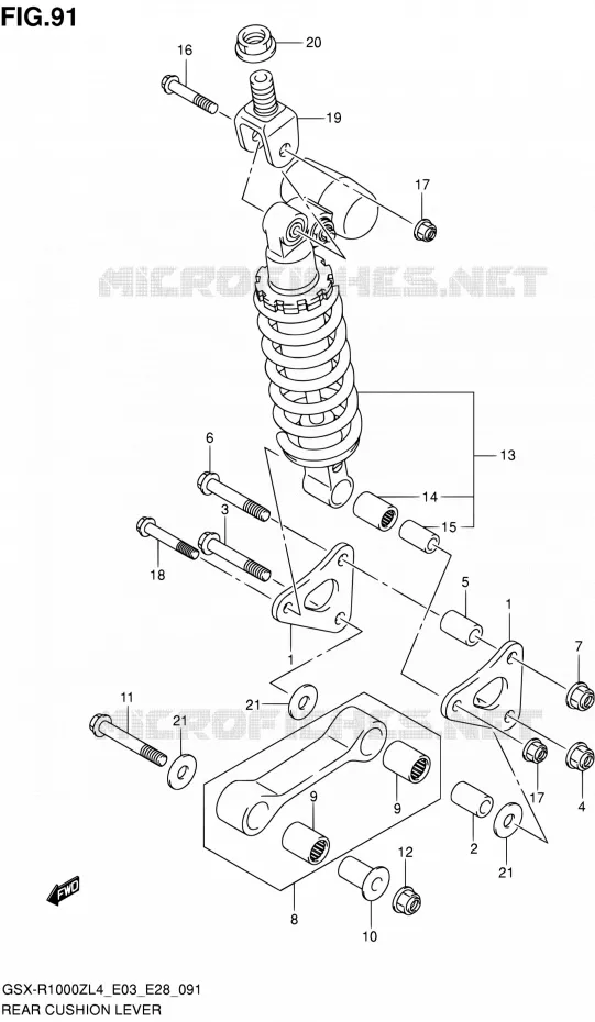 SHOCK ABSORBER LINKAGE (GSX-R1000ZL4 E03) Suzuki MOTO 1000 GSX-R 2014  GSX-R1000Z L4 (E03,E28,E33)