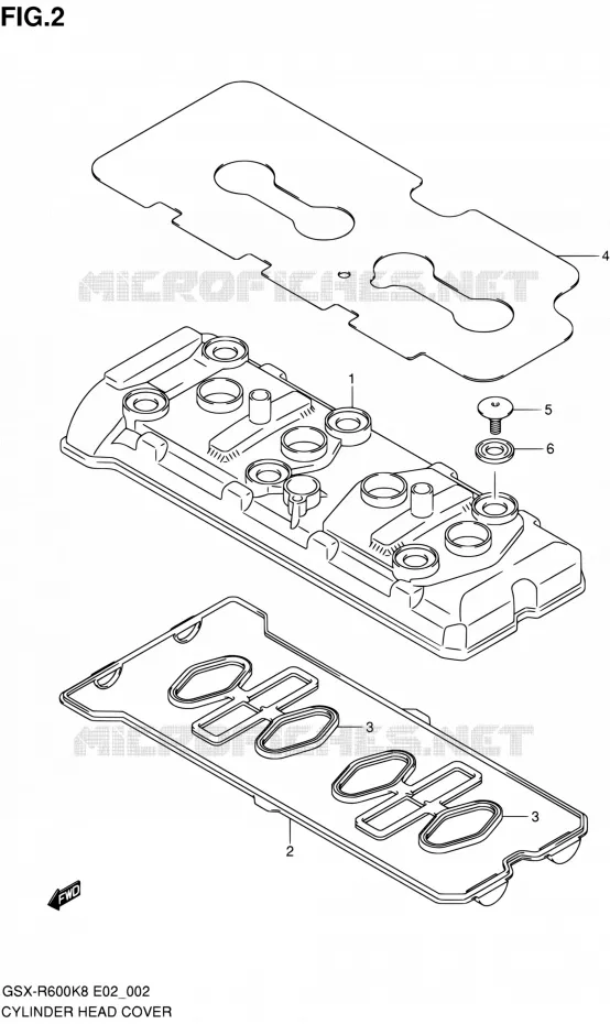 CYLINDER HEAD COVER Suzuki MOTO 600 GSX-R 2010  GSX-R600 L0 (E02,E19,E24)