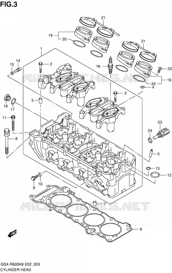 CYLINDER HEAD Suzuki MOTO 600 GSX-R 2010  GSX-R600 L0 (E02,E19,E24)