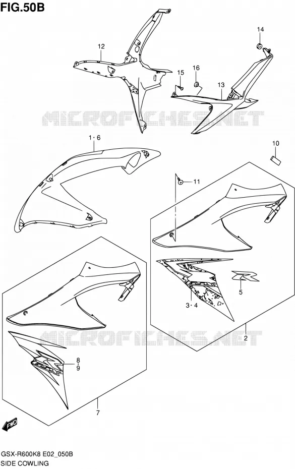 SIDE FAIRING (MODEL L0) Suzuki MOTO 600 GSX-R 2010  GSX-R600 L0 (E02,E19,E24)