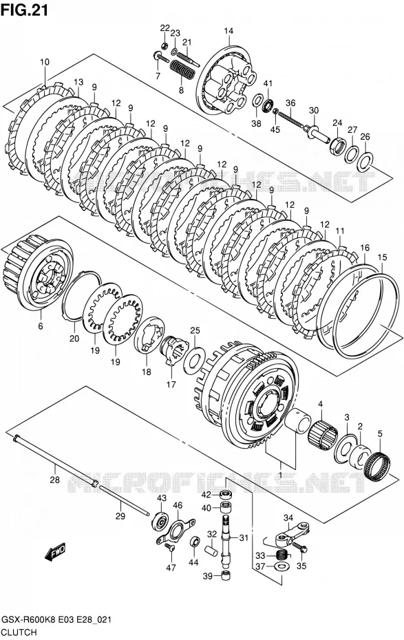 CLUTCH Suzuki MOTO 600 GSX-R 2010  GSX-R600 L0 (E03,E28,E33)
