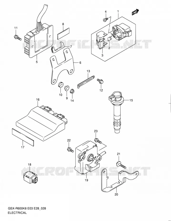 ELECTRICAL Suzuki MOTO 600 GSX-R 2010  GSX-R600 L0 (E03,E28,E33)
