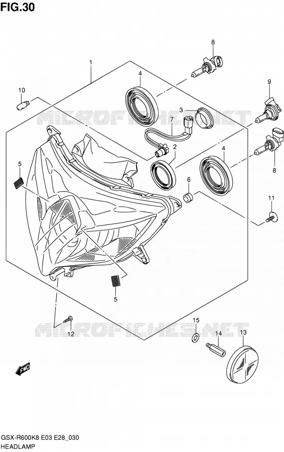 HEADLIGHT Suzuki MOTO 600 GSX-R 2010  GSX-R600 L0 (E03,E28,E33)