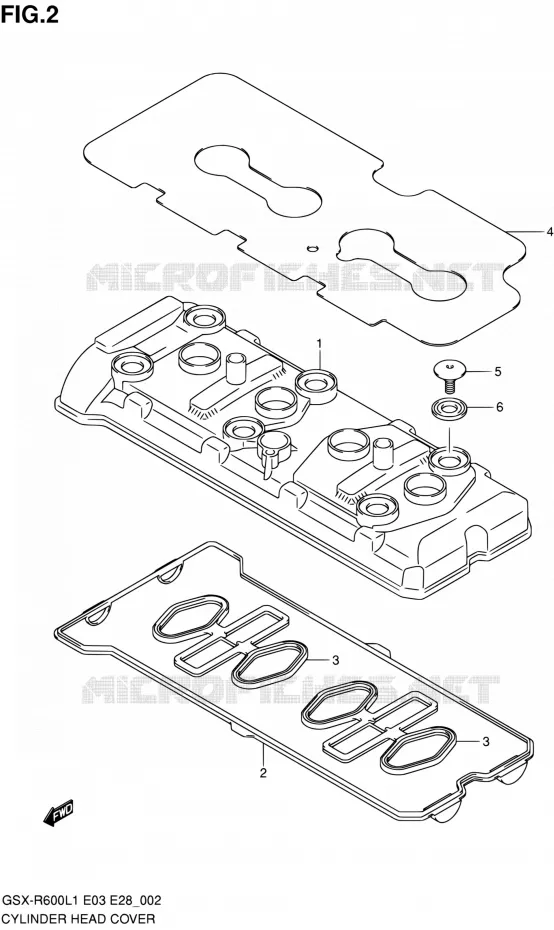 CYLINDER HEAD COVER Suzuki MOTO 600 GSX-R 2011  GSX-R600 L1 (E03,E28,E33)