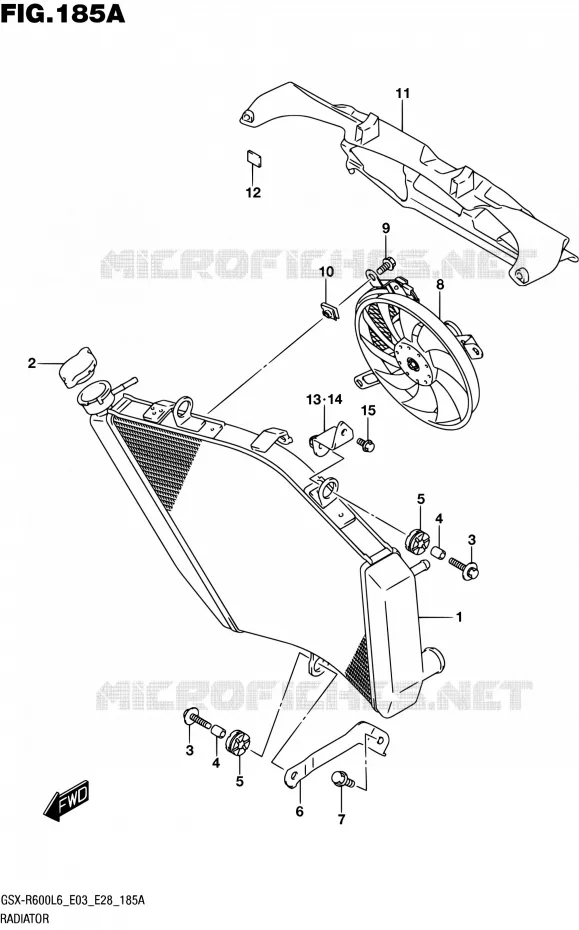 RADIATOR Suzuki MOTO 600 GSX-R 2016  GSX-R600 L6 (E03,E28,E33)