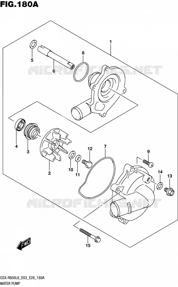 WATER PUMP Suzuki MOTO 600 GSX-R 2016  GSX-R600 L6 (E03,E28,E33)
