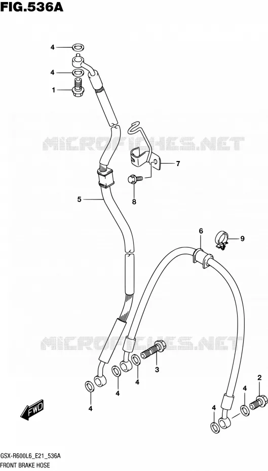 FRONT BRAKE HOSE Suzuki MOTO 600 GSX-R 2016  GSX-R600 L6 (E21)