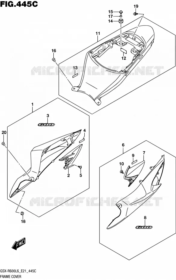REAR FAIRING (ARB) Suzuki MOTO 600 GSX-R 2016  GSX-R600 L6 (E21)