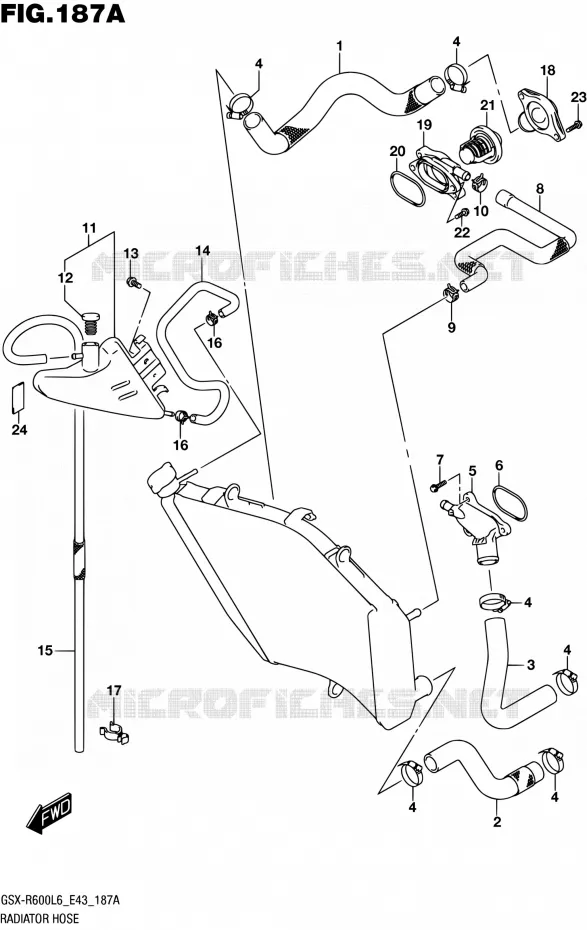 RADIATOR HOSE Suzuki MOTO 600 GSX-R 2016  GSX-R600 L6 (E43)