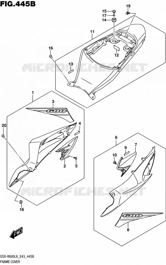 REAR FAIRING (AJP) Suzuki MOTO 600 GSX-R 2016  GSX-R600 L6 (E43)
