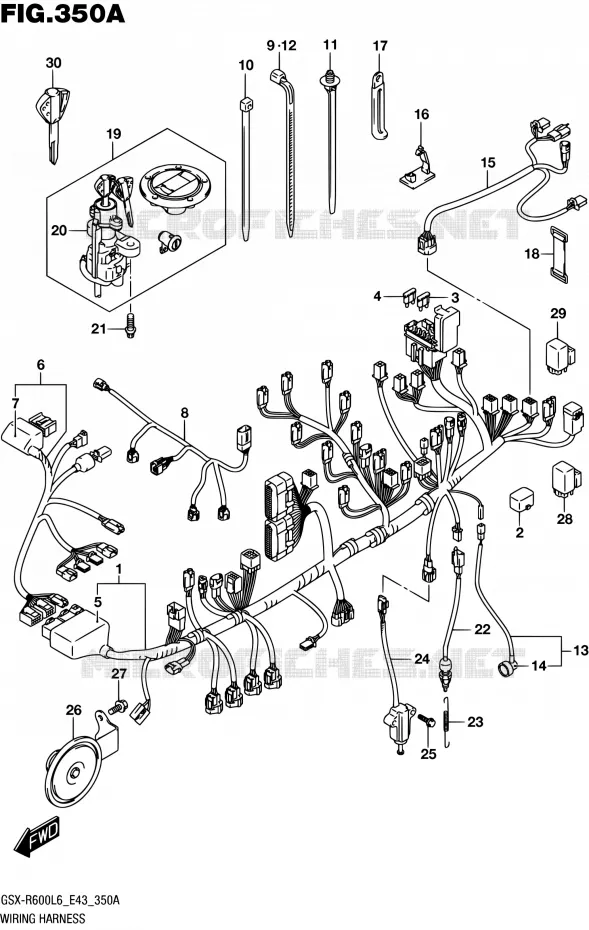 WIRING HARNESS Suzuki MOTO 600 GSX-R 2016  GSX-R600 L6 (E43)