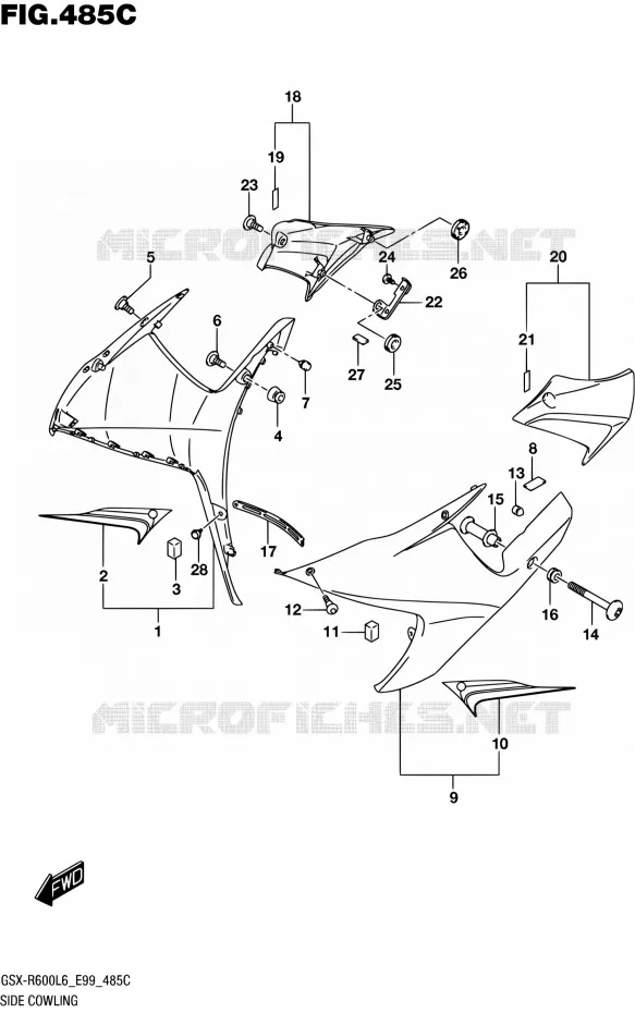 SIDE FAIRING (ARB) Suzuki MOTO 600 GSX-R 2016  GSX-R600 L6 (E99)