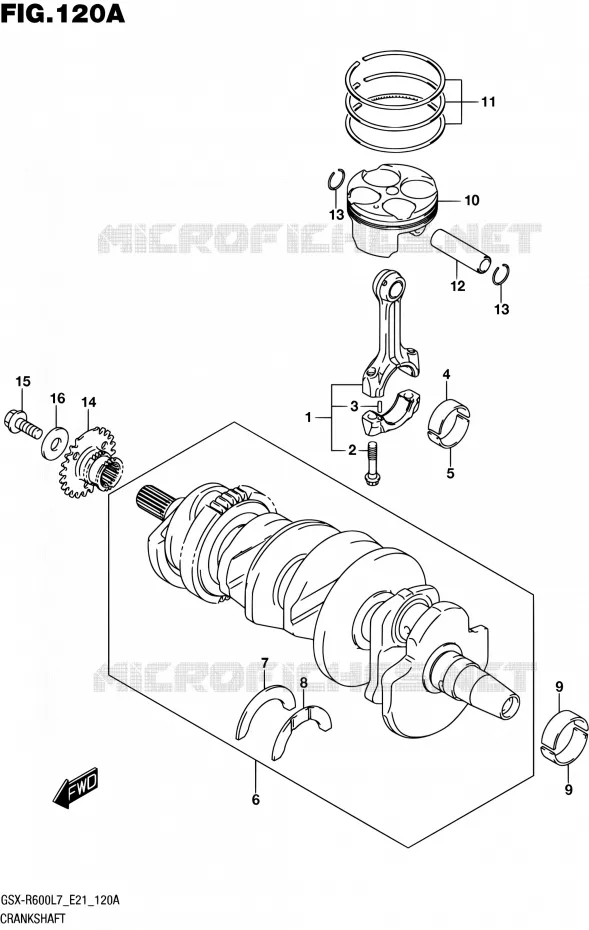 CRANKSHAFT Suzuki MOTO 600 GSX-R 2017  GSX-R600 L7 (E21)