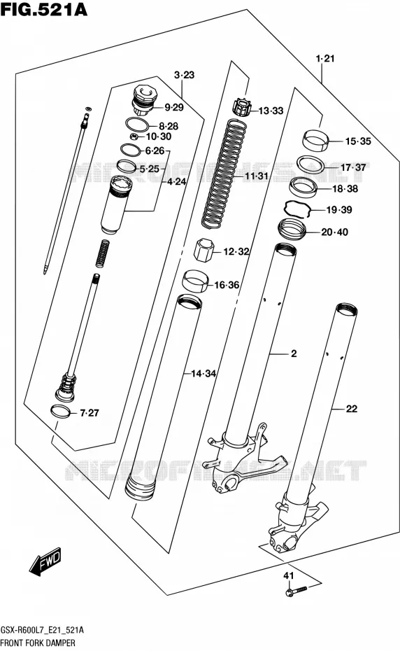 FRONT FORK Suzuki MOTO 600 GSX-R 2017  GSX-R600 L7 (E21)